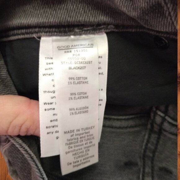 GOOD AMERICAN Women's Size 4/27 Black Good Curve Skinny Crop Denim Jeans Fray - Picture 3 of 7